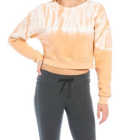 WILDFOX Knit Melon Wash Regal Crew Neck Long Dolman Sleeve Pullover - Picture 2 of 7